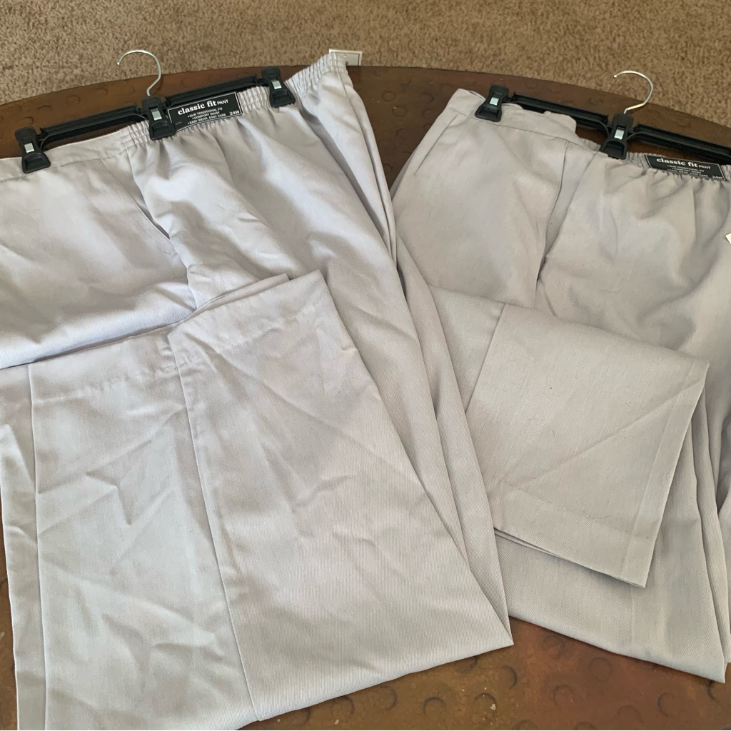 Alfred Dunner White 2pr Proportioned Short Pull On Pants Womens Plus Size 24w